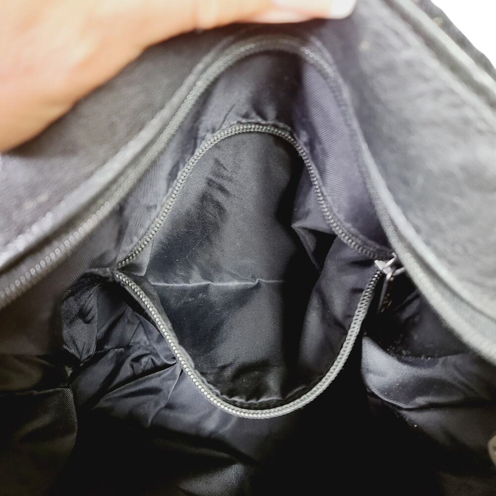 The SAK Black Crochet Knit Boho Shoulder Handbag Purse Bag Hippie PRE-OWNED - Picture 10 of 10